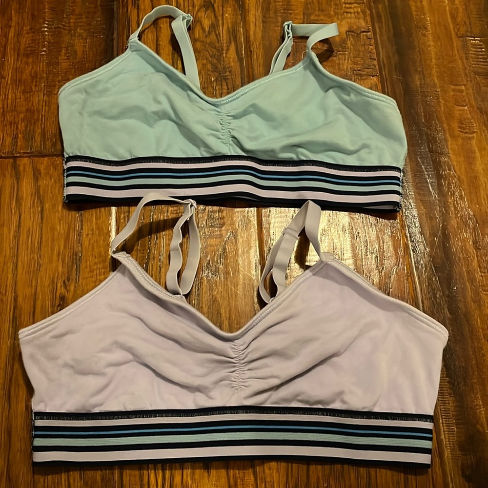 Aerie Intimates & Sleepwear Lavender & Teal Bras. Twist & Striped Band. Size M